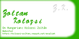zoltan kolozsi business card